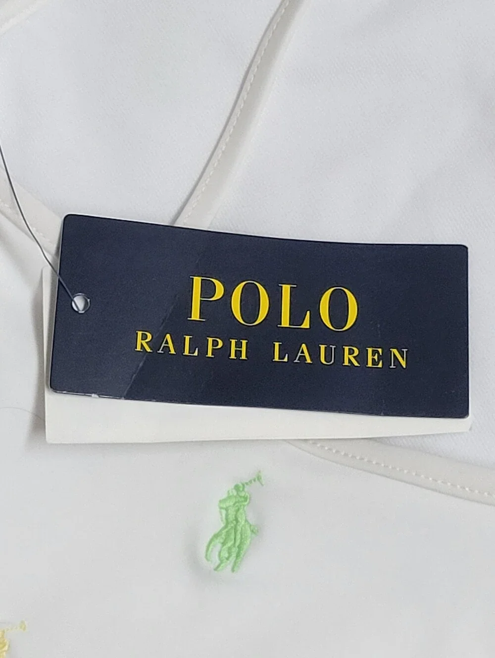 Polo Ralph Lauren NWT White One-Piece Girls Swimsuit with Multicolor Pony Logo.